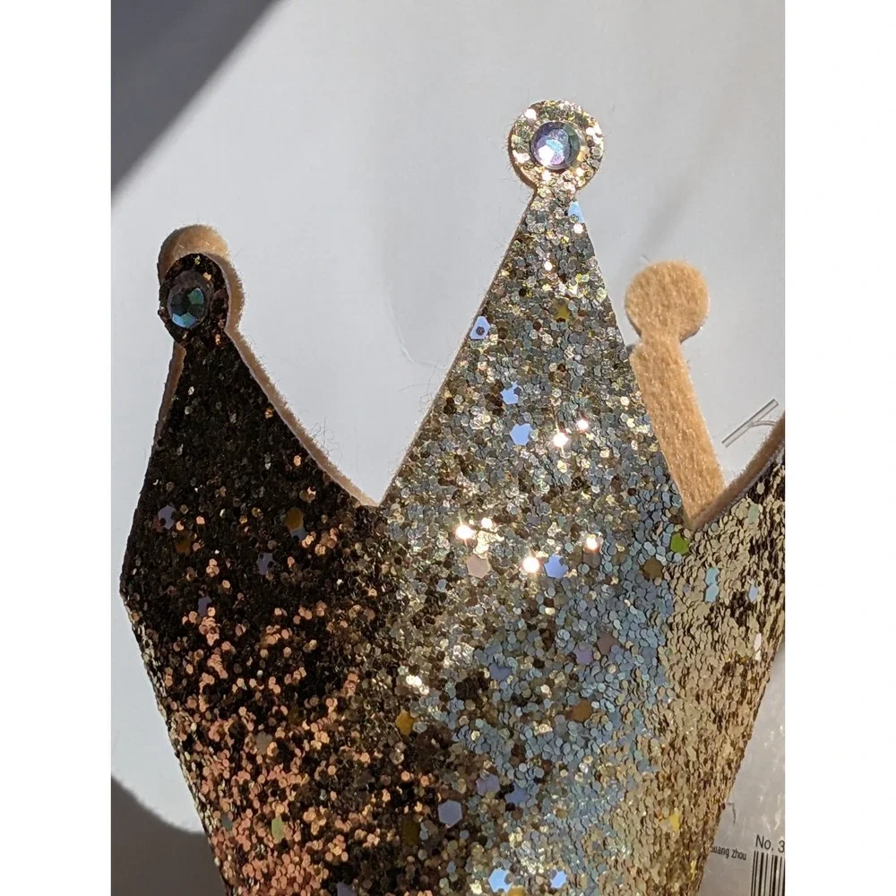 Gold Glitter Crown Headband Party Princess Birthday‎ Tiara Costume Accessory